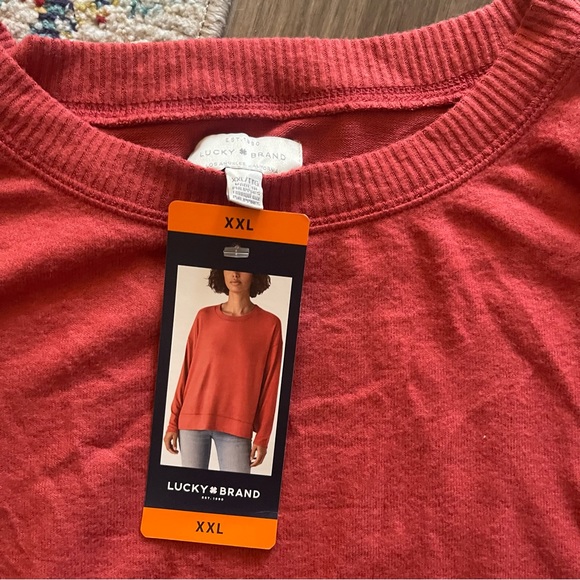 LOT of 2 Lucky Brand long sleeve tops size XXL - purple and burnt orange/red - Picture 2 of 3